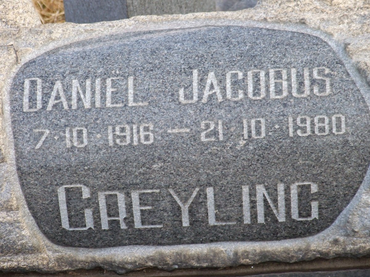 GREYLING Daniel Jacobus 1916-1980