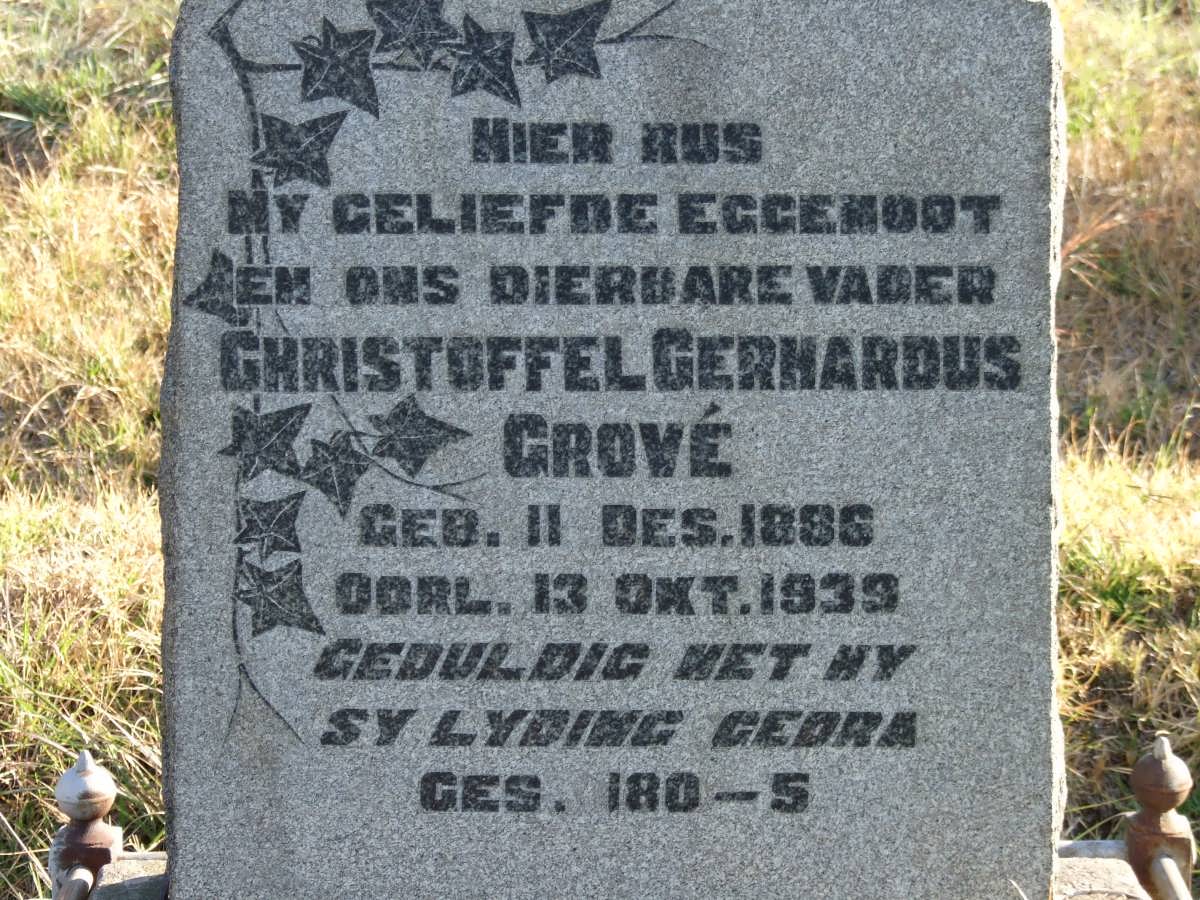 GROVE Christoffel Gerhardus 1886-1939