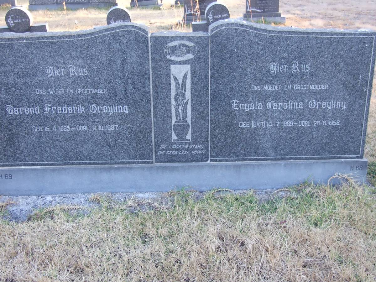 GREYLING Barend Frederik 1865-1937 &amp; Engela Carolina SMIT 1889-1958