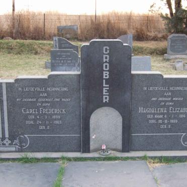 GROBLER Carel Frederick 1899-1963 &amp; Magdalena Elizabeth NAUDE 1914-1969
