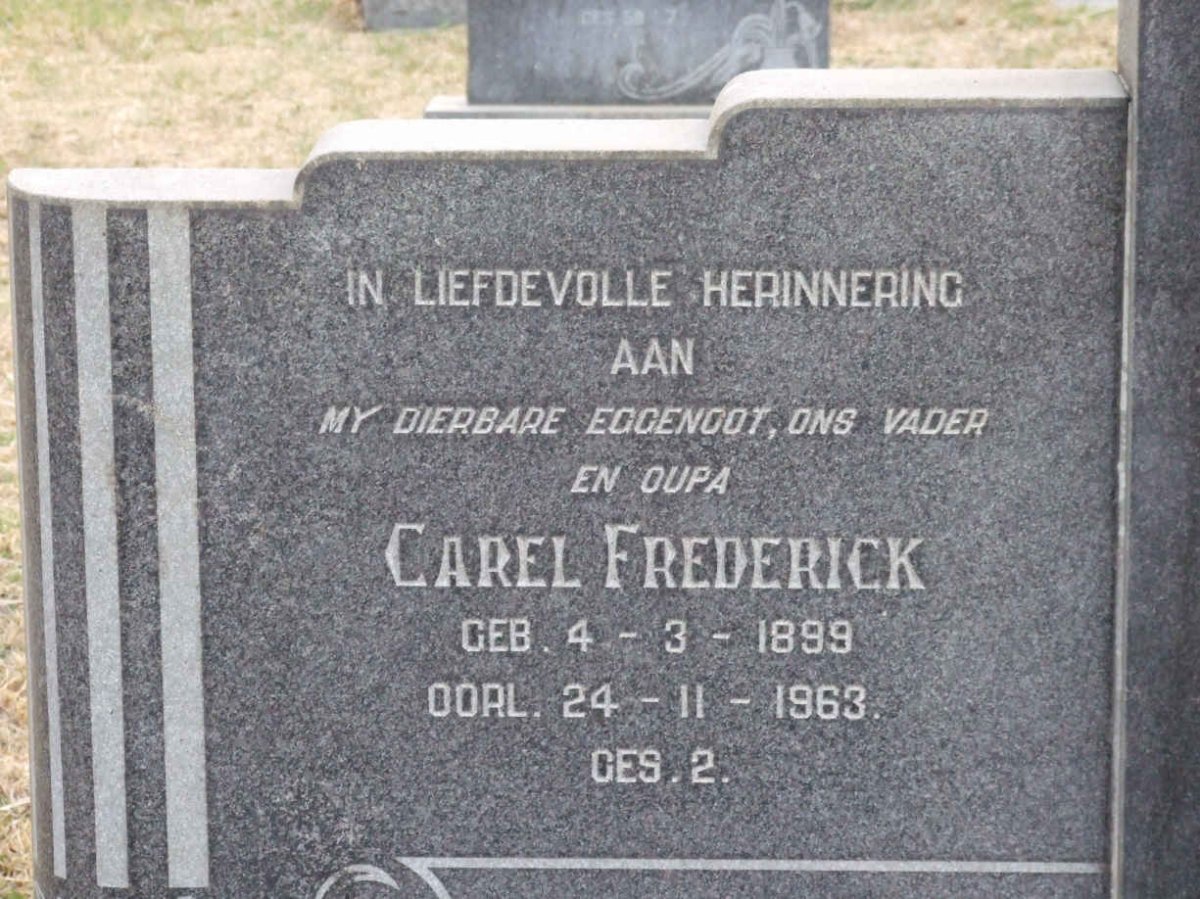 GROBLER Carel Frederick 1899-1963 &amp; Magdalena Elizabeth NAUDE 1914-1969