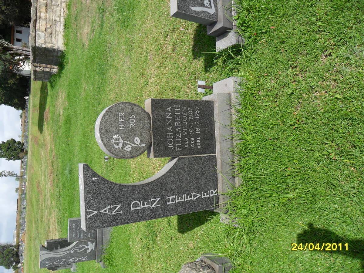 HEEVER Johanna Elizabeth, van den nee VILJOEN 1907-1955