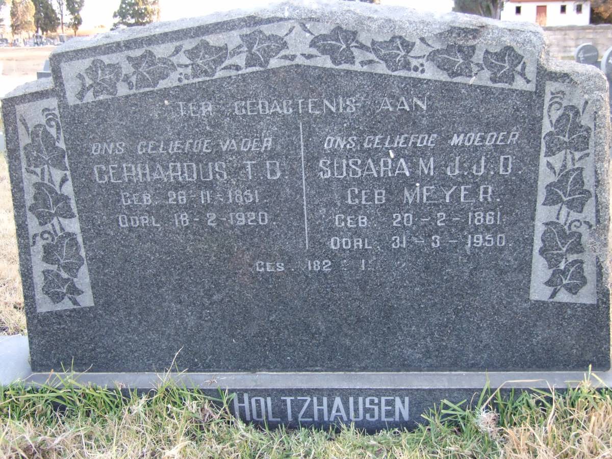 HOLTZHAUSEN Gerhardus T.B. 1851-1920 &amp; Susara M.J.J.D. MEYER 1861-1950