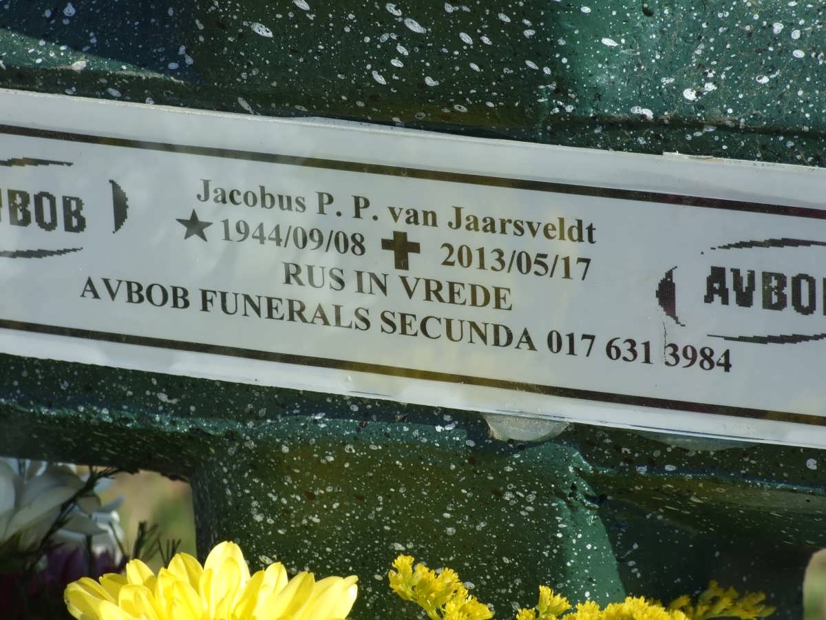 JAARSVELDT Jacobus P.P., van 1944-2013