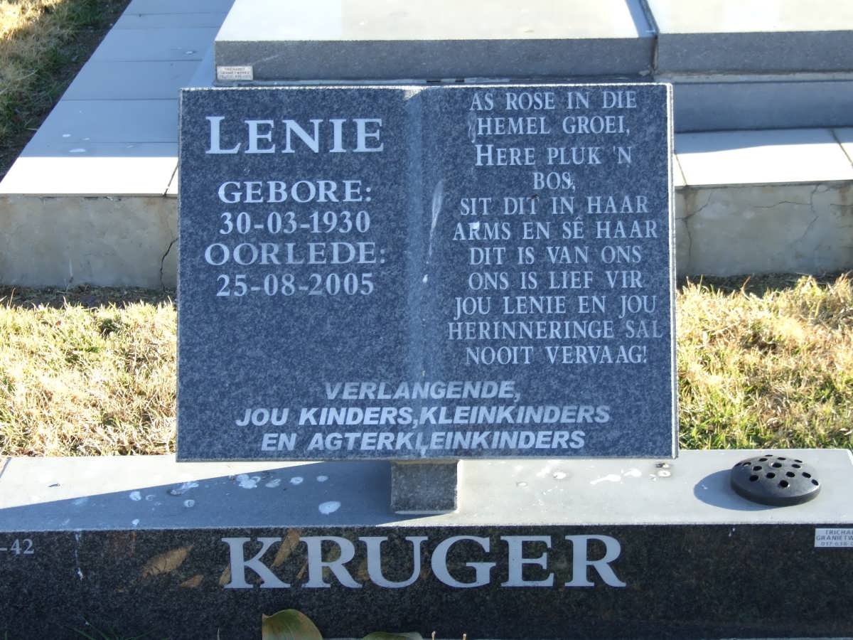 KRUGER Lenie 1930-2005