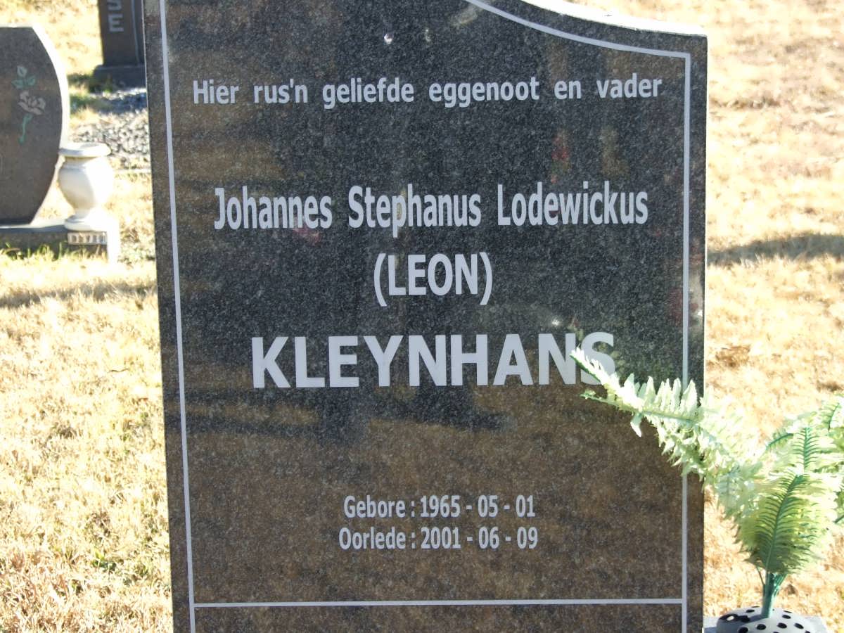 KLEYNHANS Johannes Stephanus Lodewickus 1965-2001