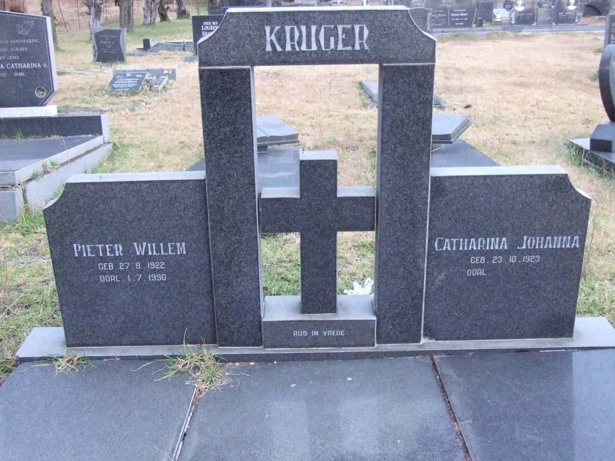KRUGER Pieter Willem 1922-1930 &amp; Catharina Johanna 1923-