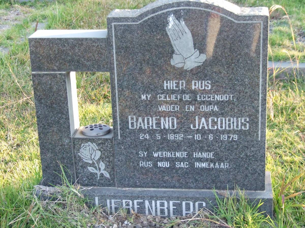 LIEBENBERG Barend Jacobus 1892-1979