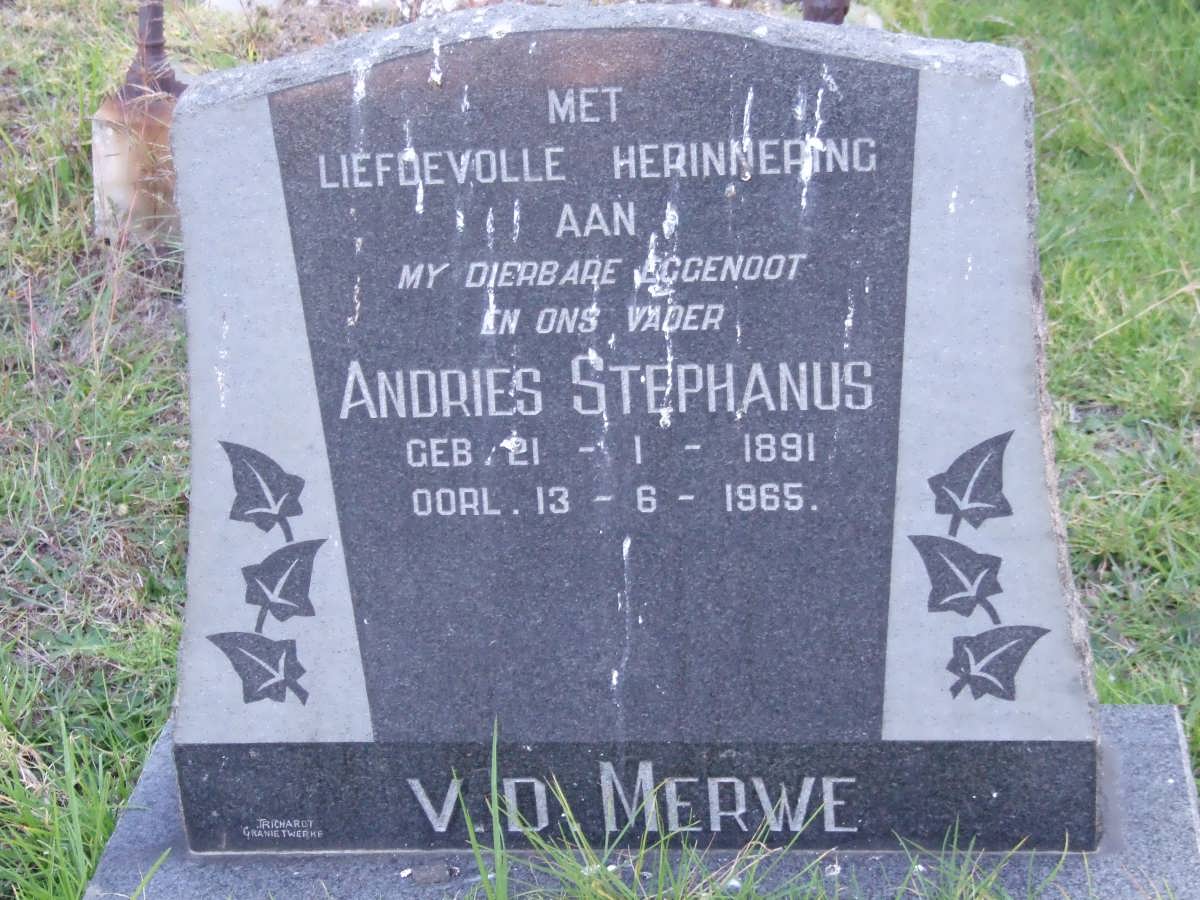 MERWE Andries Stephanus, v.d. 1891-1965