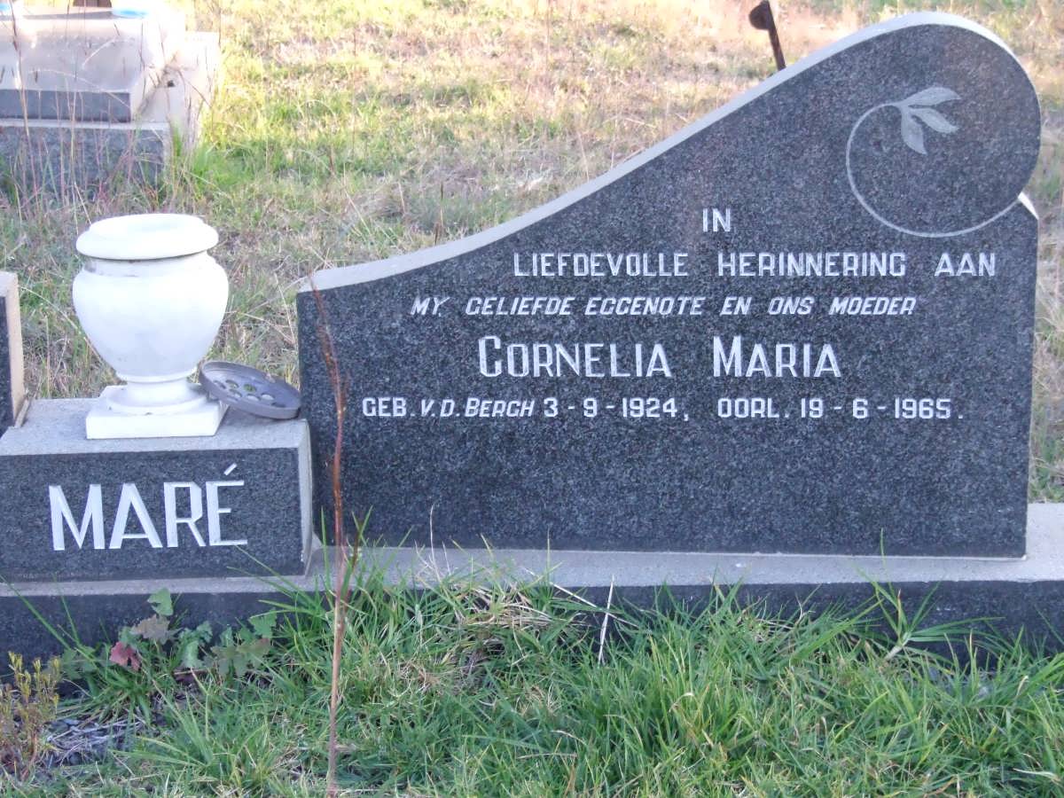 MARE Cornelia Maria nee V.D. BERGH 1924-1965