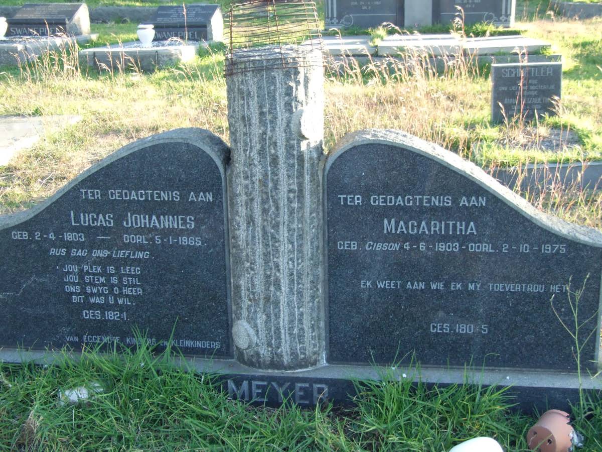 MEYER Lucas Johannes 1903-1965 &amp; Magaritha GIBSON 1905-1975