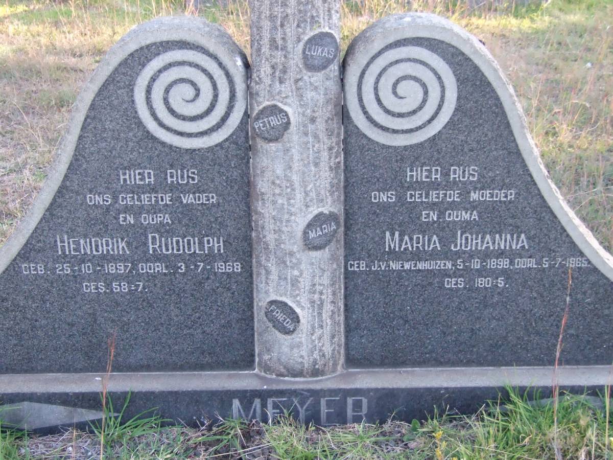 MEYER Hendrik Rudolph 1897-1968 &amp; Maria Johanna J.V. NIEWENHUIZEN 1898-1965