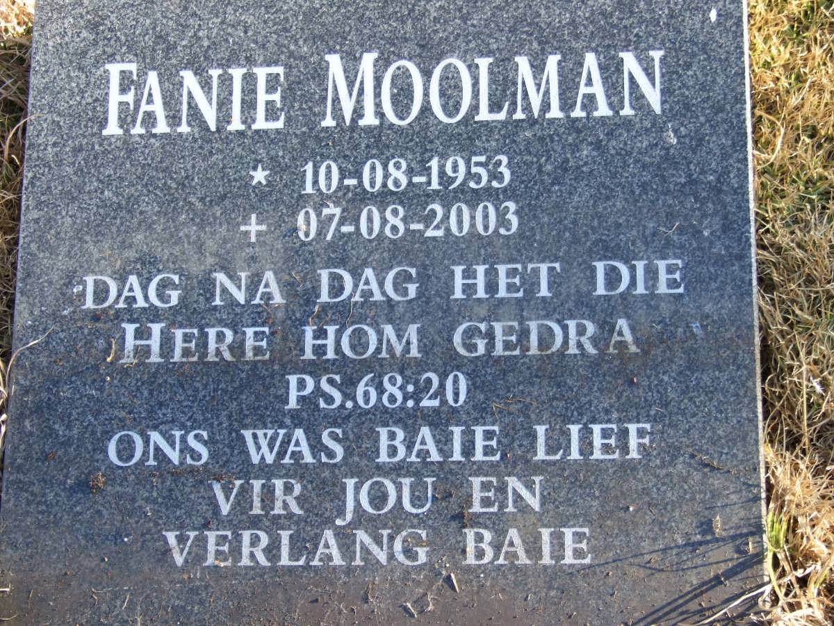 MOOLMAN Fanie 1953-2003