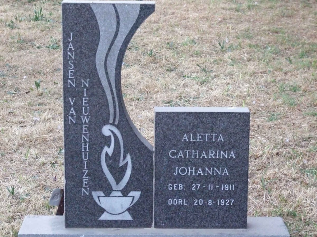 NIEUWENHUIZEN Aletta Catharina Johanna, Jansen van 1911-1927