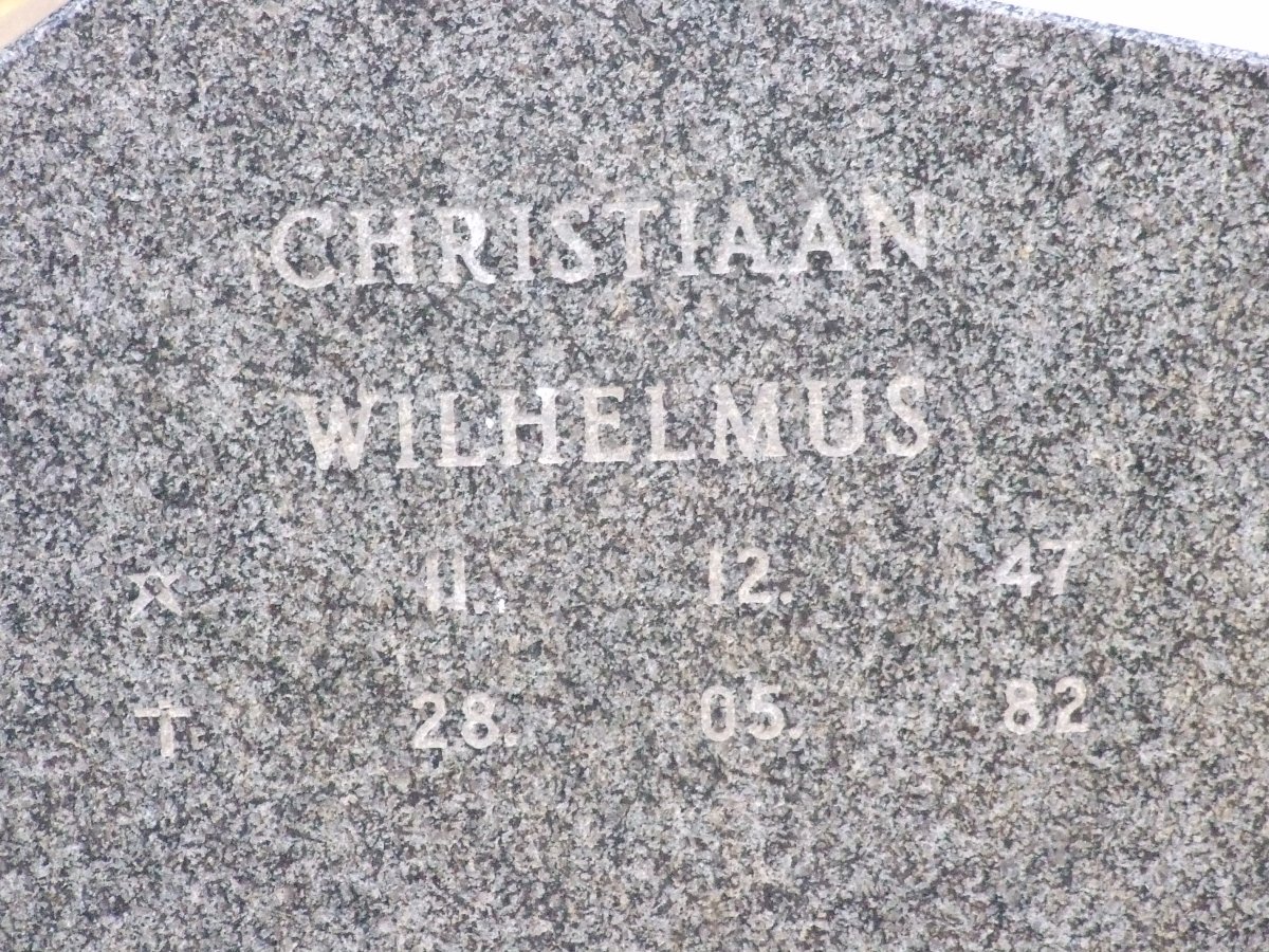 NIEMAND Christiaan Wilhelmus 1947-1982