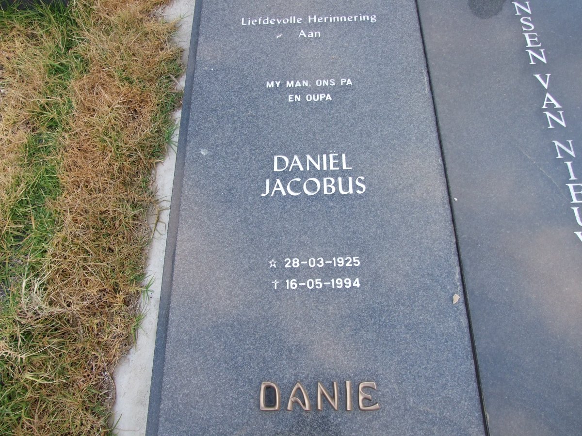 NIEUWENHUIZEN Daniel Jacobus, Jansen van 1925-1994 &amp; Pieter BOOYSEN 1929-