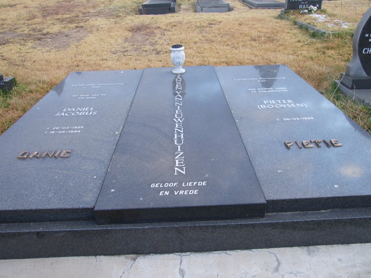 NIEUWENHUIZEN Daniel Jacobus, Jansen van 1925-1994 &amp; Pieter BOOYSEN 1929-