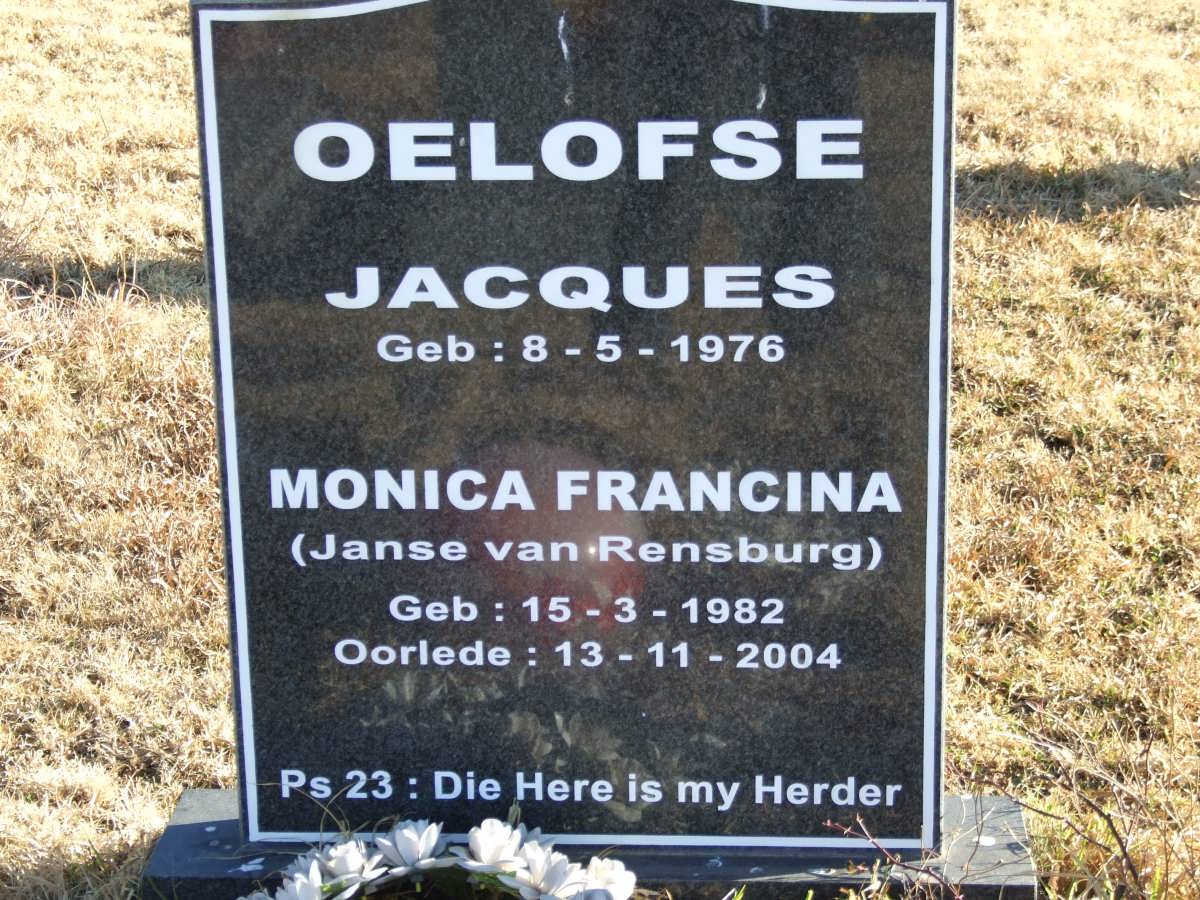 OELOFSE Jacques 1976- &amp; Monica Francina JANSE VAN RENSBURG 1982-2004