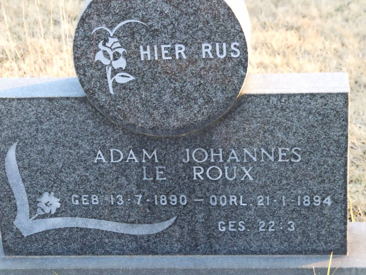 ROUX Adam Johannes, le 1890-1894