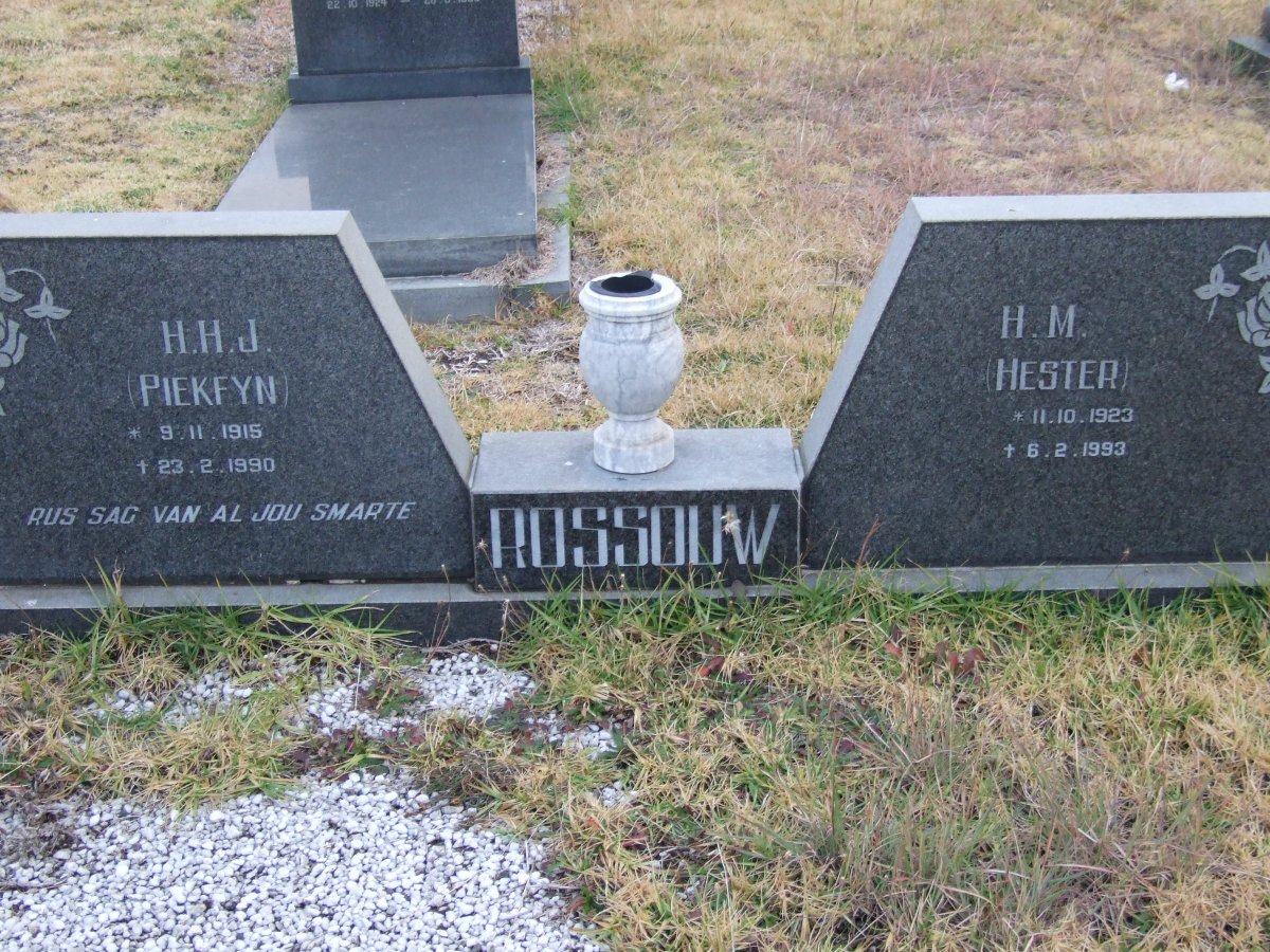 ROSSOUW H.H.J. 1915-1990 &amp; H.M. 1923-1993