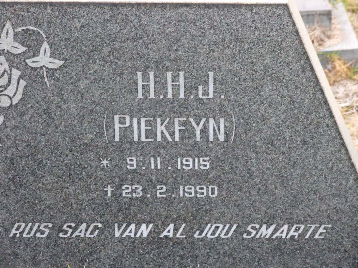 ROSSOUW H.H.J. 1915-1990 &amp; H.M. 1923-1993