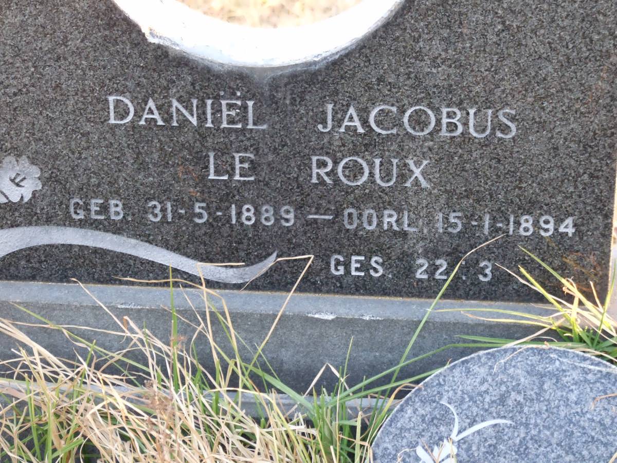 ROUX Daniel Jacobus, le 1889-1894