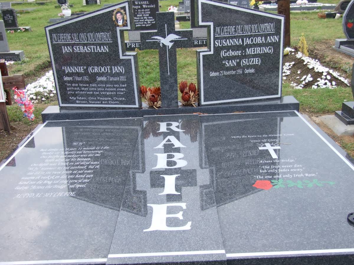 RABIE Jan Sebastiaan 1952-2011 &amp; Susanna Jacoba Ann MEIRING 1956-