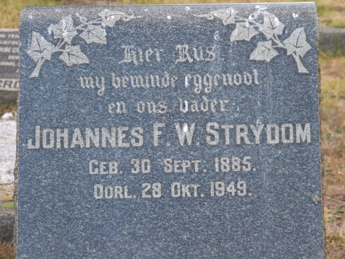 STRYDOM Johannes F.W. 1885-1949