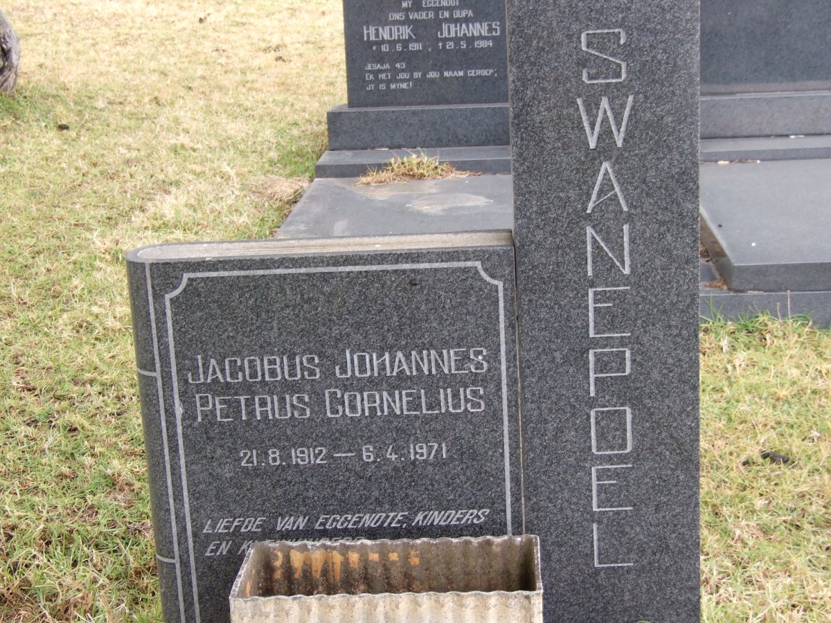 SWANEPOEL Jacobus Johannes Petrus Cornelius 1912-1971