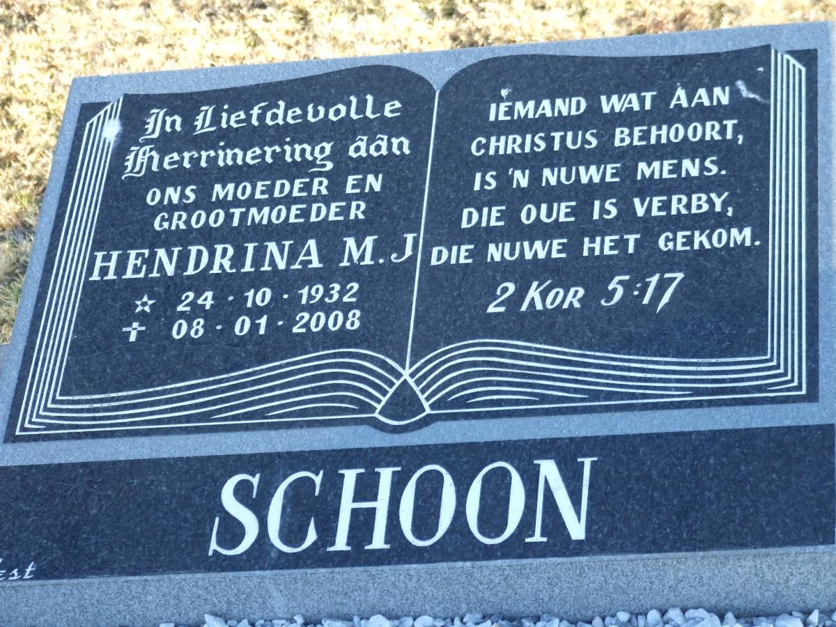 SCHOON Hendrina M.J. 1932-2008