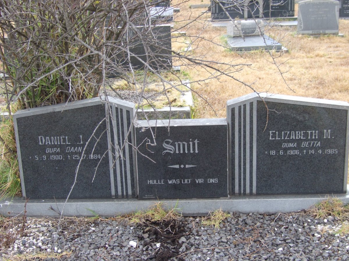 SMIT Daniel J. 1900-1984 &amp; Elizabeth M. 1906-1985