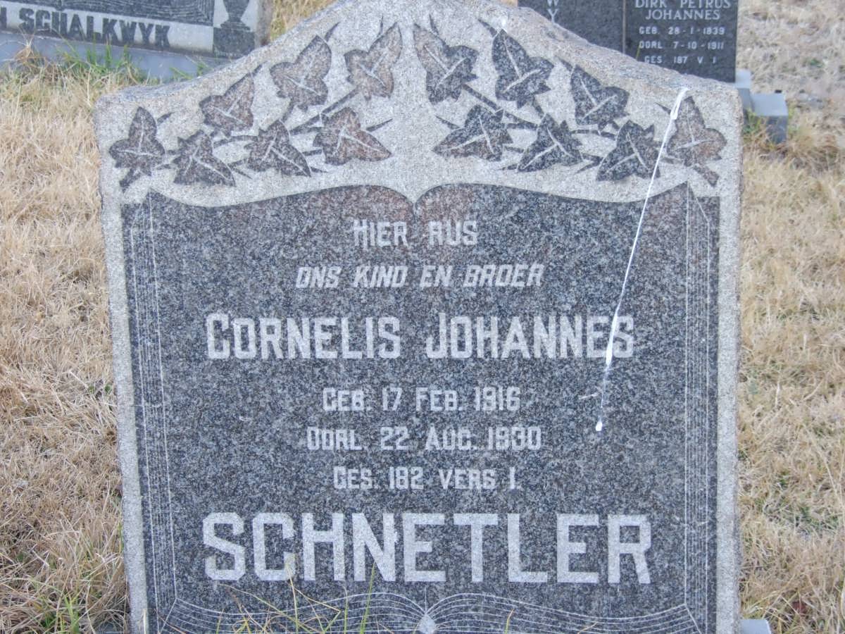 SCHNETLER Cornelis Johannes 1916-1930