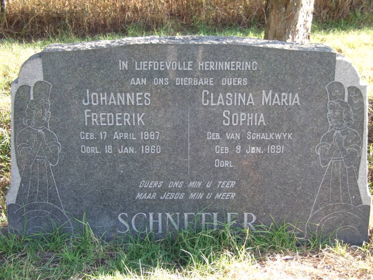 SCHNETLER Johannes Frederik 1887-1960 &amp; Clasina Maria Sophia van SCHALKWYK 1891-