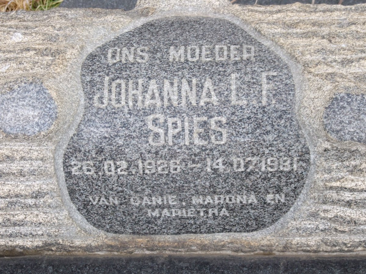 SPIES Johanna L.F. 1926-1981