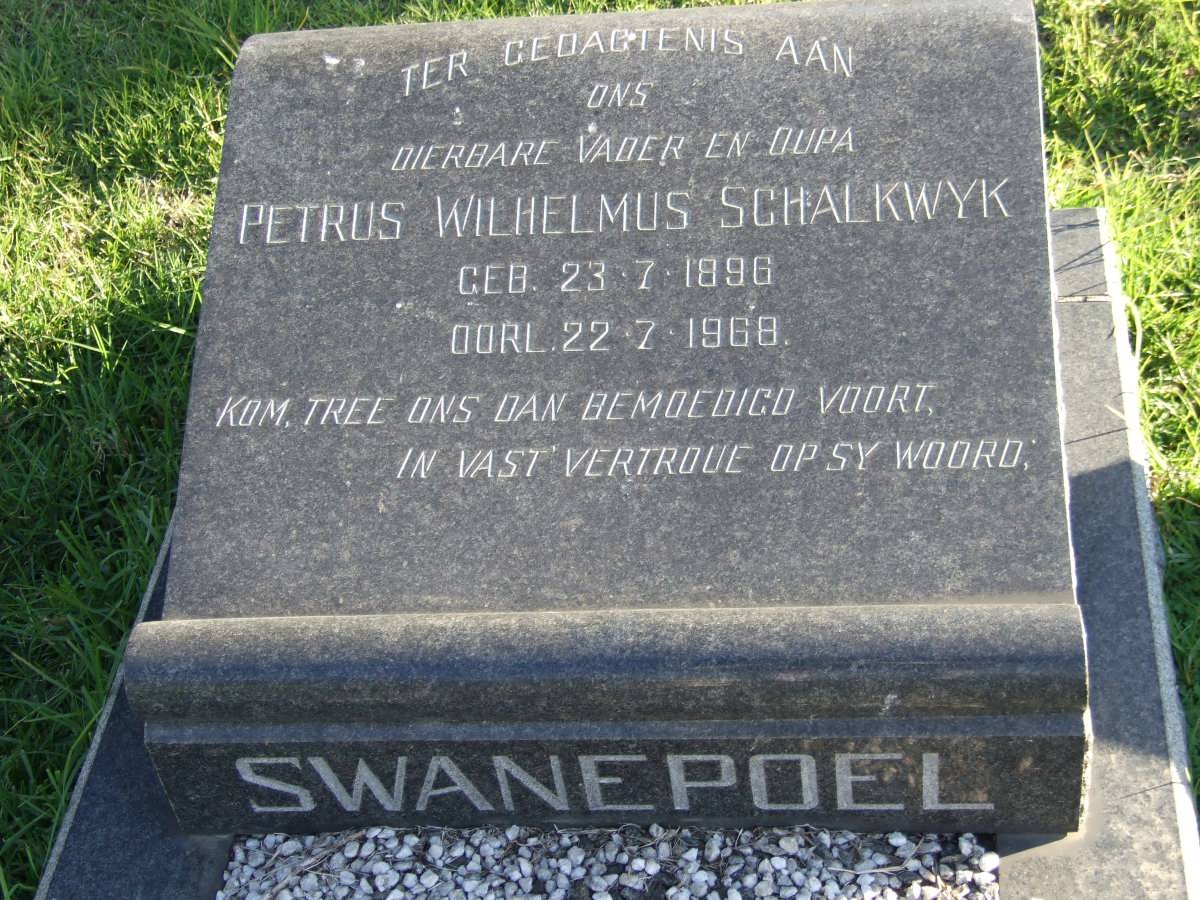 SWANEPOEL Petrus Wilhelmus Schalkwyk 1896-1968