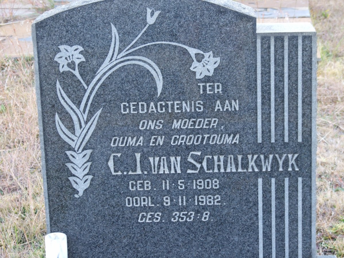 SCHALKWYK C.J., van 1908-1982