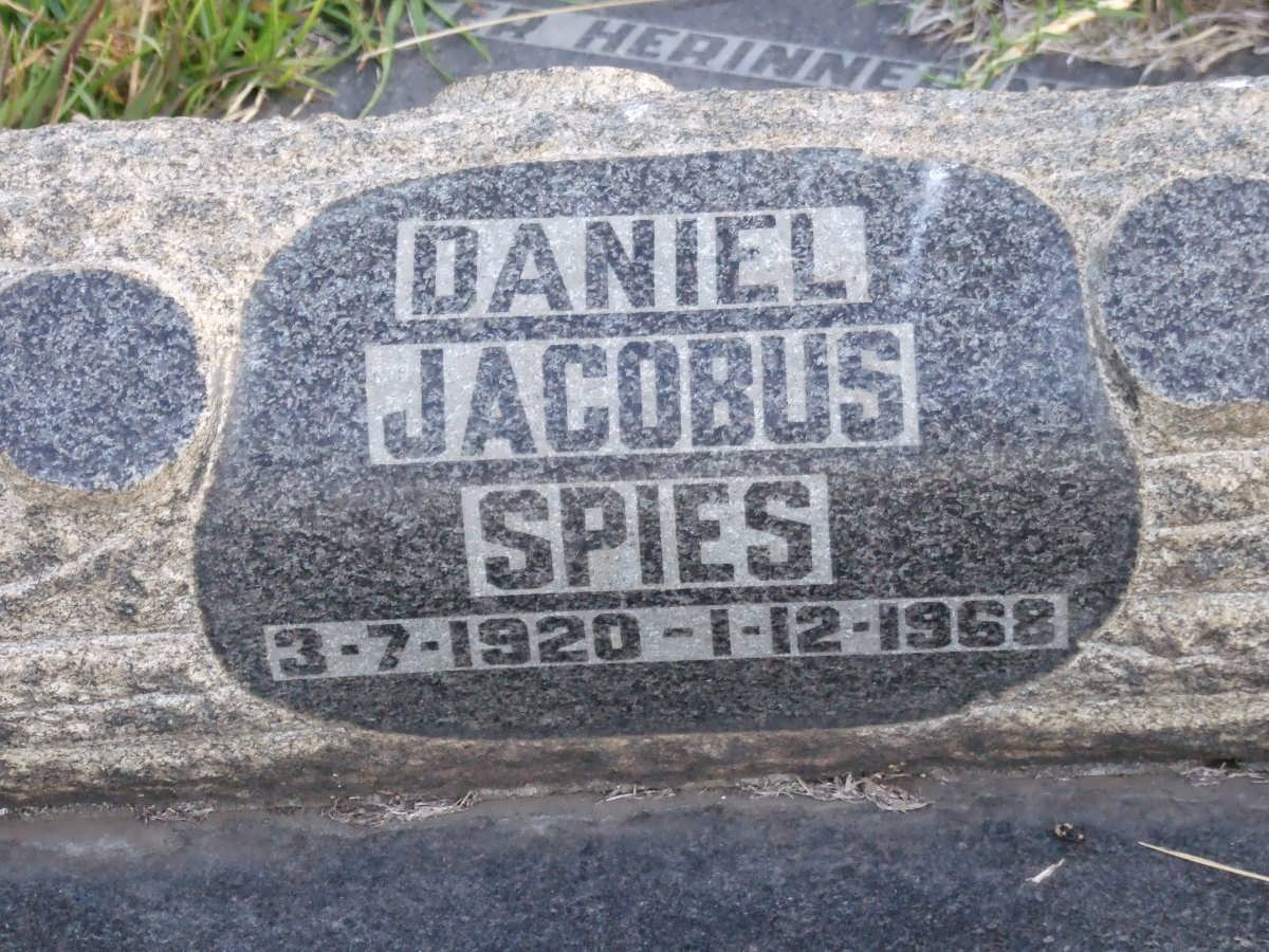 SPIES Daniel Jacobus 1920-1968