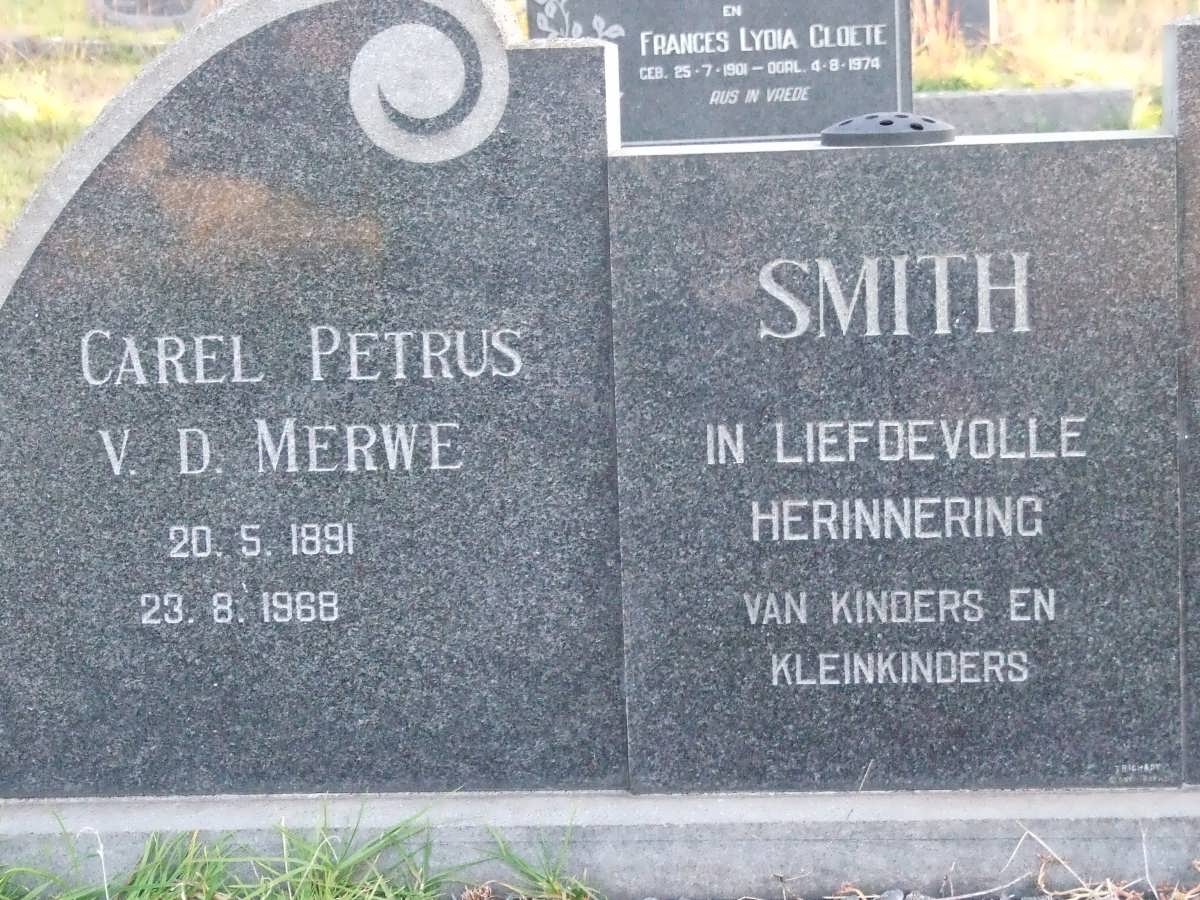 SMITH Carel Petrus v.d. Merwe 1891-1968 &amp; Maria Magdalena Fredrika BASSON 1891-1967