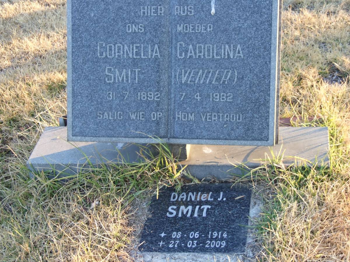 SMIT Cornelia Carolina nee VENTER 1892-1982 :: SMIT Daniel J. 1914-2009