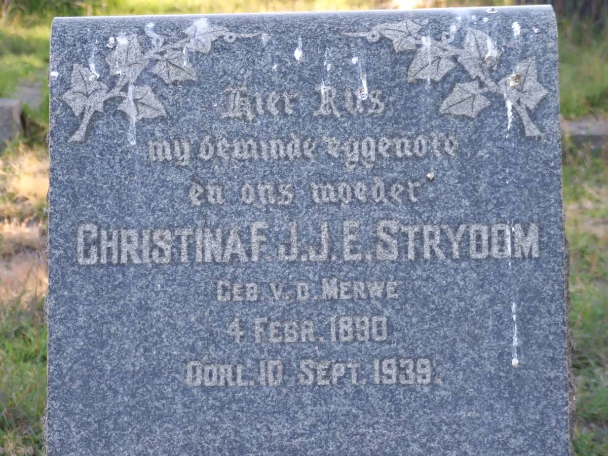 STRYDOM Christina F.J.J.E. nee v.d. MERWE 1890-1939