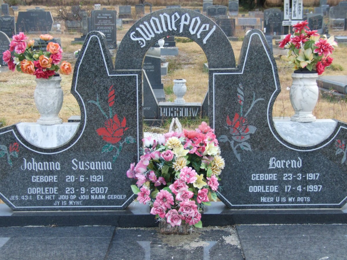 SWANEPOEL Barend 1917-1997 &amp; Johanna Susanna 1921-2007