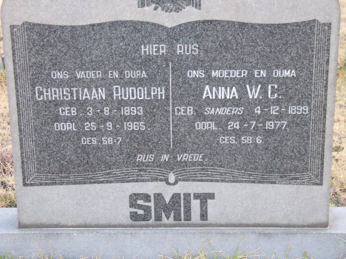 SMIT Christiaan Rudolph 1893-1965 &amp; Anna W.C. SANDERS 1899-1977