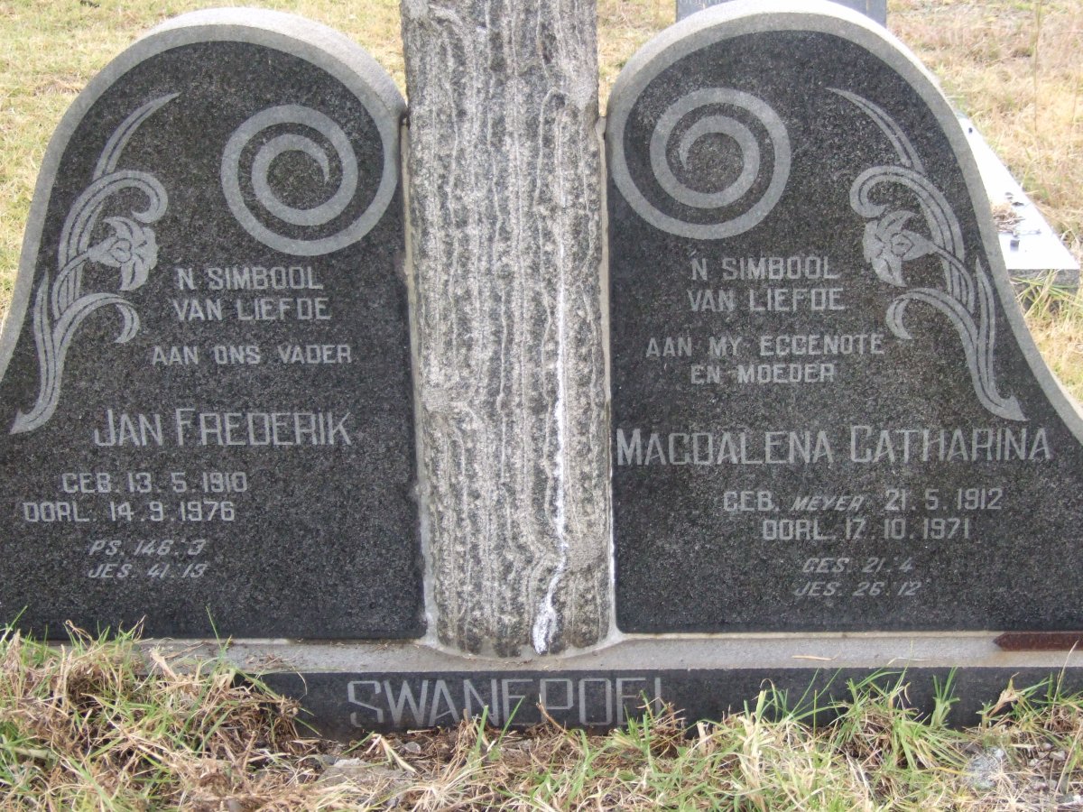SWANEPOEL Jan Frederik 1910-1976 &amp; Magdalena Catharina MEYER 1912-1971
