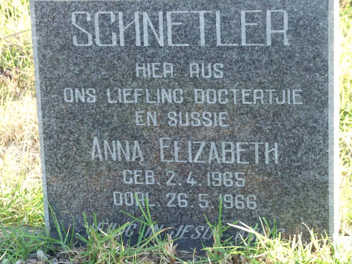SCHNETLER Anna Elizabeth 1965-1966