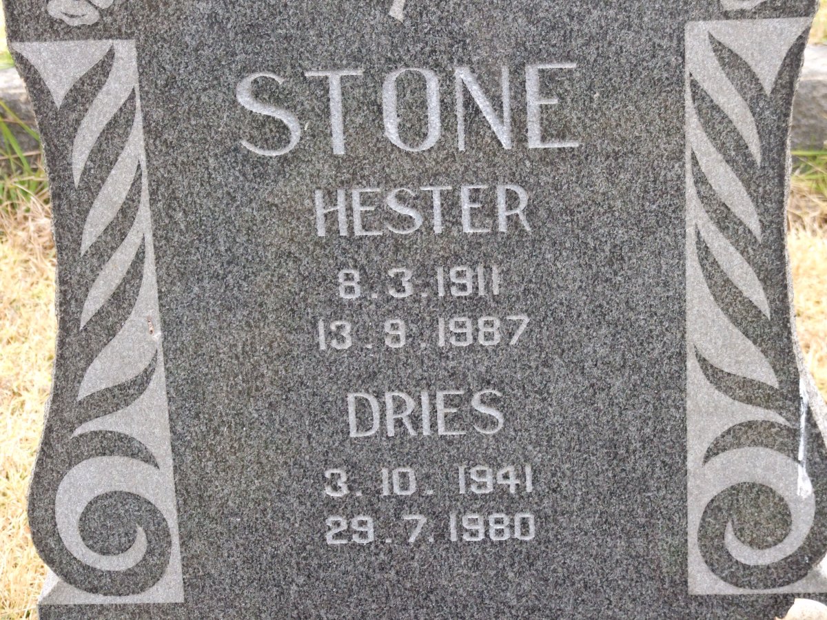 STONE Hester 1911-1987 :: STONE Dries 1941-1980