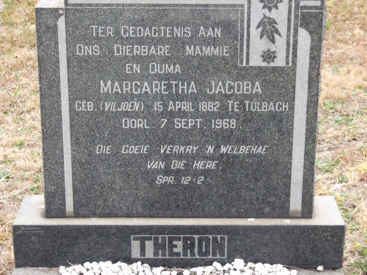THERON Margaretha Jacoba nee VILJOEN 1882-1968