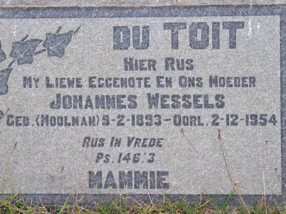 TOIT Johannes Wessels, du nee MOOLMAN 1893-1954