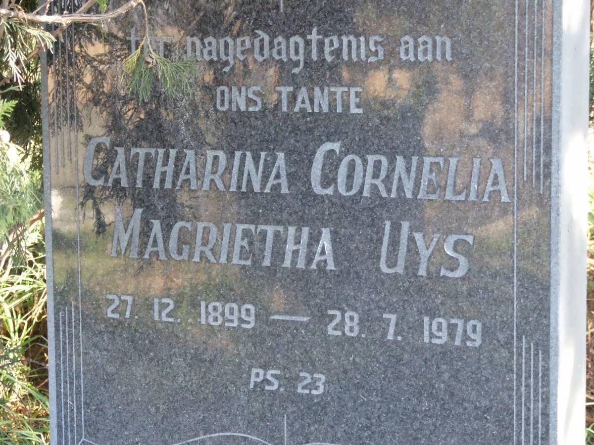UYS Catharina Cornelia Magrietha 1899-1979