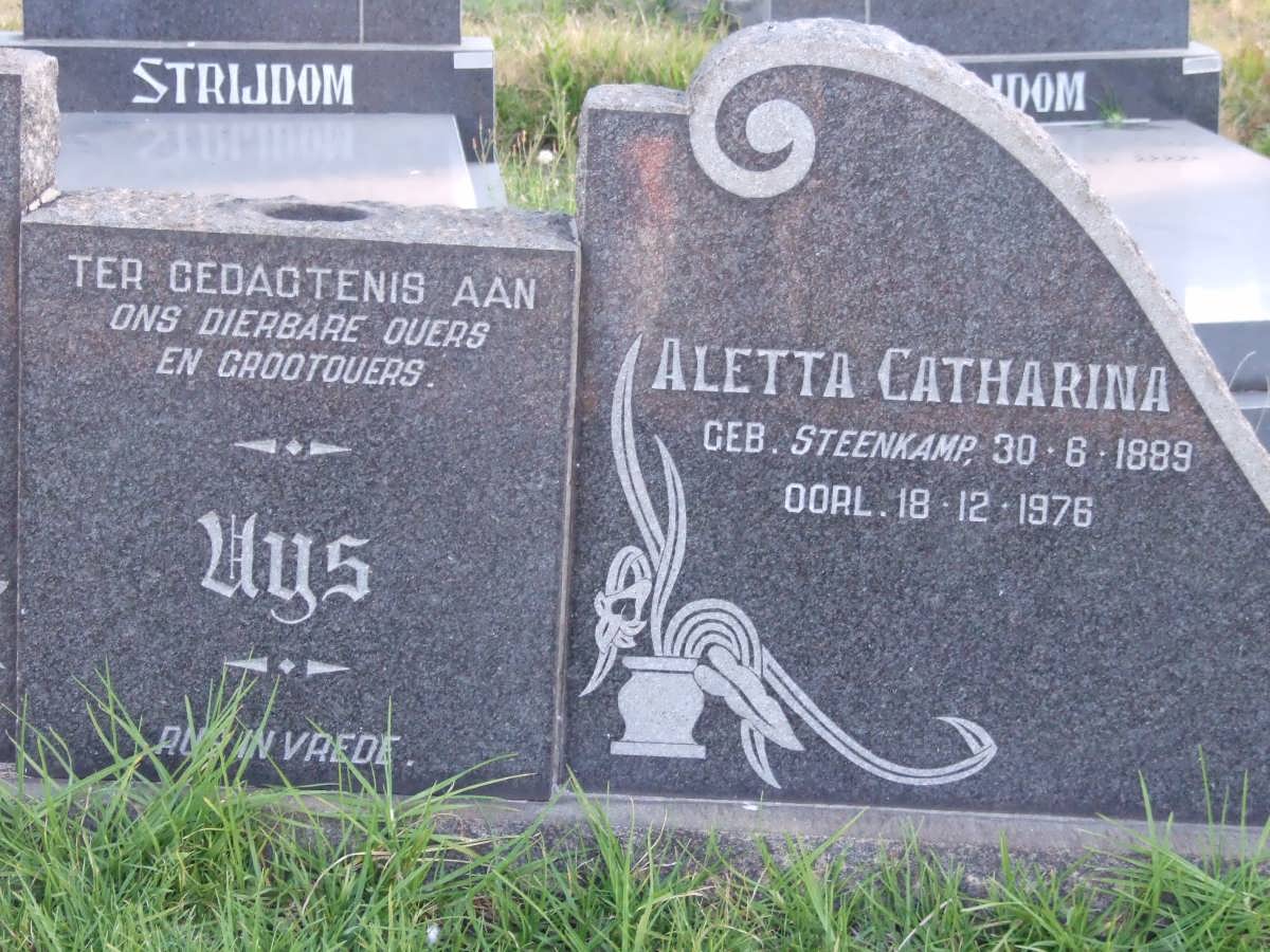 UYS Dirk Cornelius 1882-1947 &amp; Aletta Catharina STEENKAMP 1889-1976
