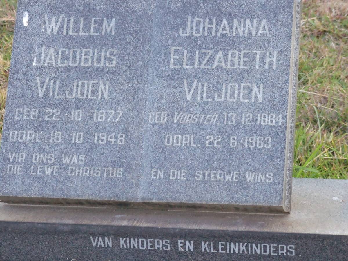 VILJOEN Willem Jacobus 1877-1948 &amp; Johanna Elizabeth VORSTER 1884-1963